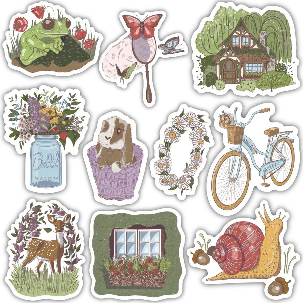 cottage core stickers
